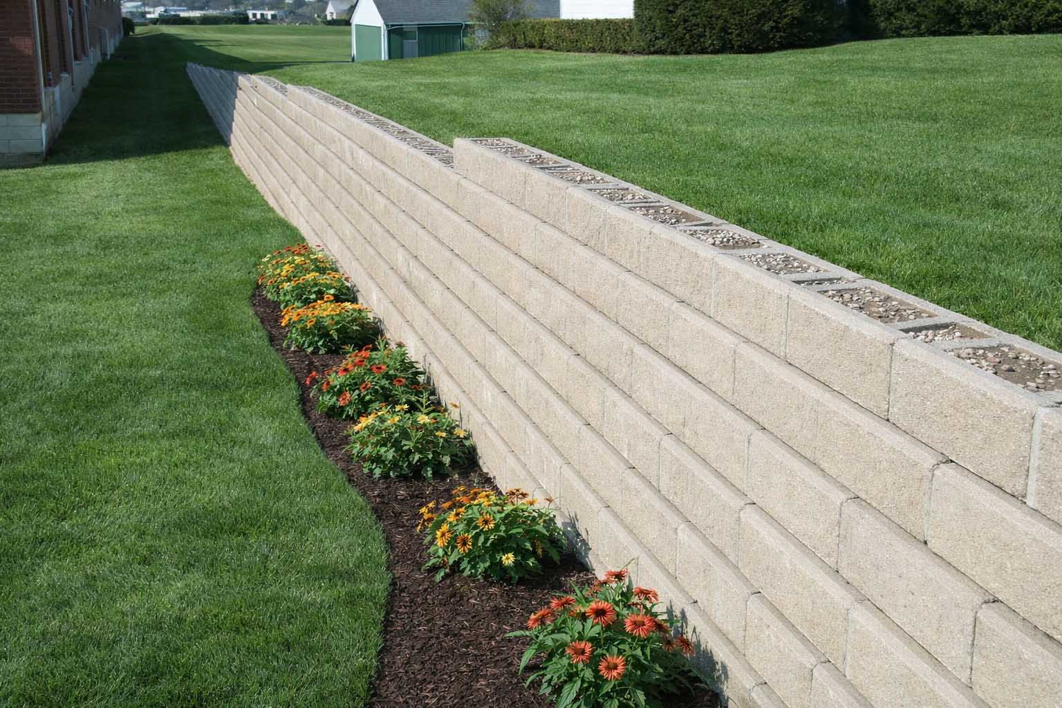 Brick retaining wall