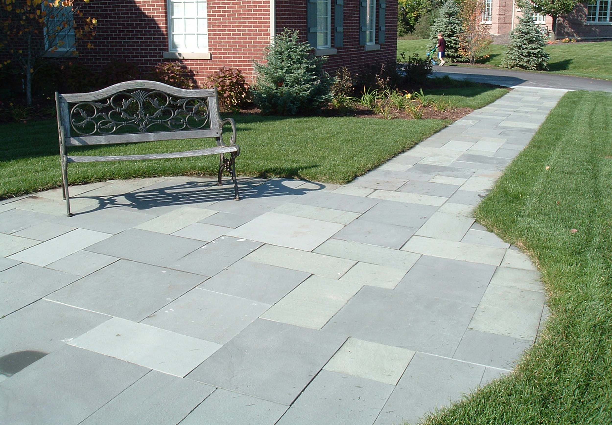 Stone patio and walkway