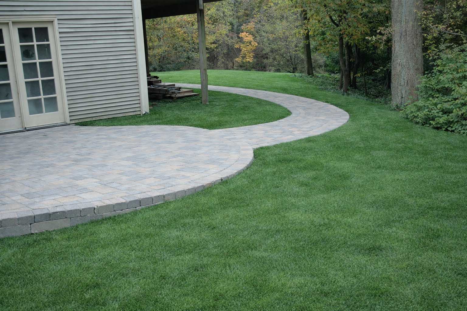 Brick walkway and patio