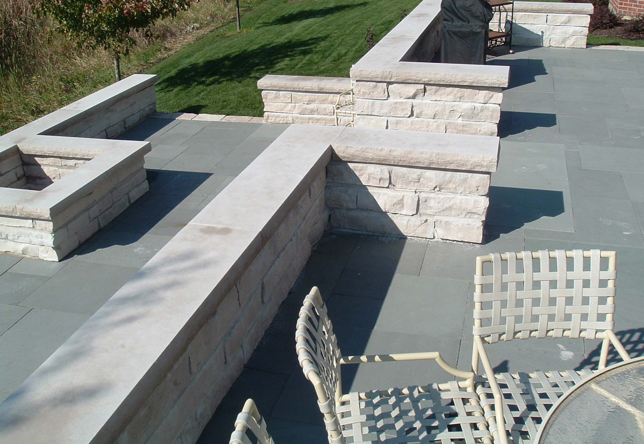 Stone walls on a patio
