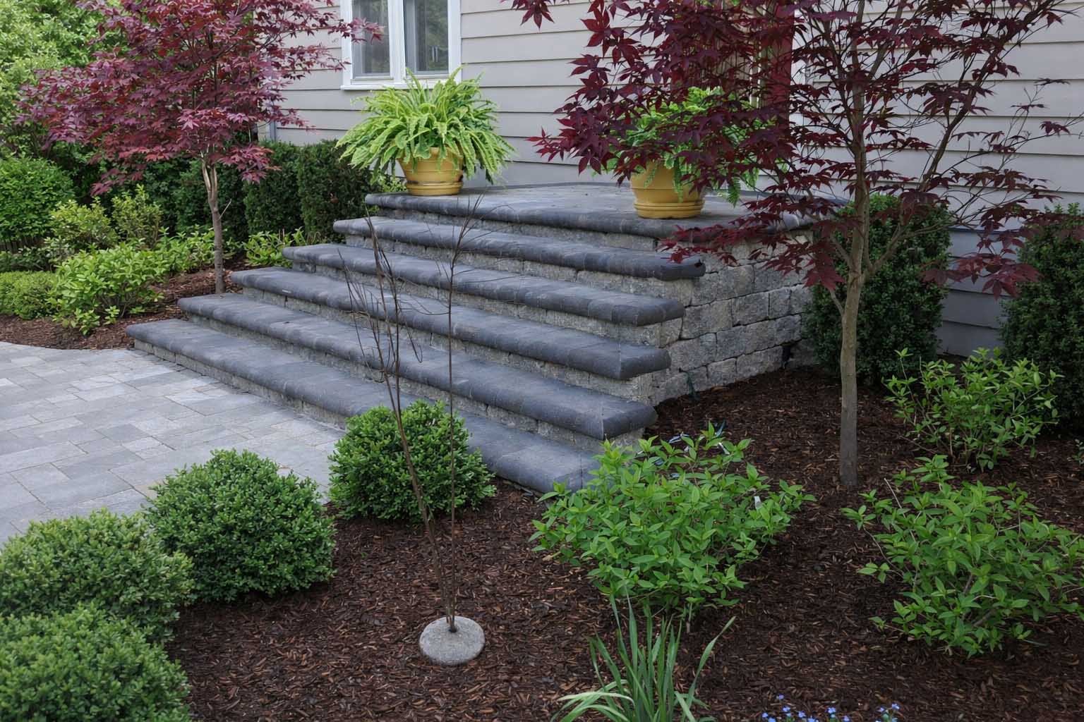 Brick stairs and walkway